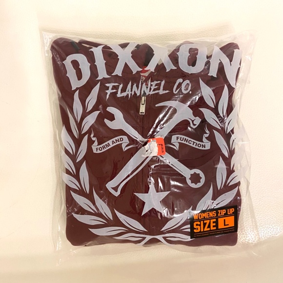 Dixxon Vixxon Womens Large Full-Zip Maroon Burgundy Hoodie Brand New - Picture 7 of 8